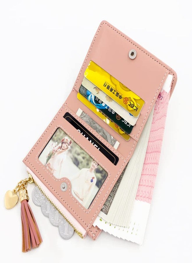 أليكسفيان محفظة أليكسفيان سوداء صغيرة ثنائية الطي للنساء - محفظة متعددة الاستخدامات من الجلد الصناعي | حامل بطاقات ائتمان | جيب للعملات المعدنية بسحاب - حافظة بطاقات صغيرة آمنة / محفظة هدايا للنساء والفتيات بنمط تجريدي - Image 3